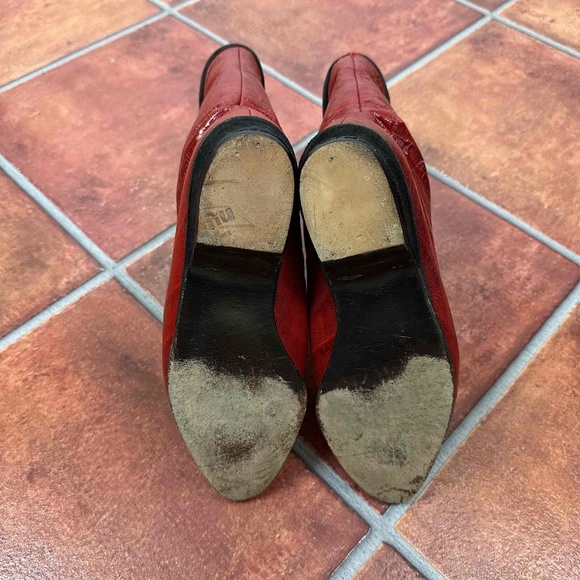 Maud Frizon Red Crocodile Pattern Pointed Toe Western Boots Size EU 36 - Picture 9 of 16